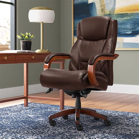 La Z Boy Delano Big And Tall Bonded Leather Executive Chair Chestnut Brown 45833oss Best Buy