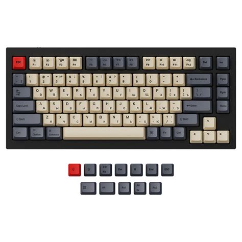 Keychron Keycap Russian Ansi Q1 And Q2 And K2 Oem Dye Sub Pbt Carbon