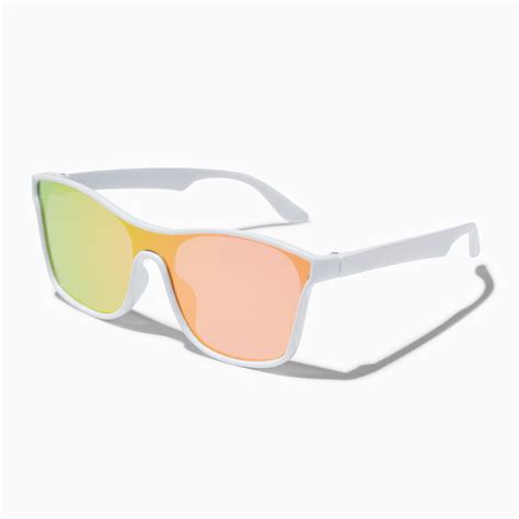 Claire S Club White Shield Sunglasses Claire S Us