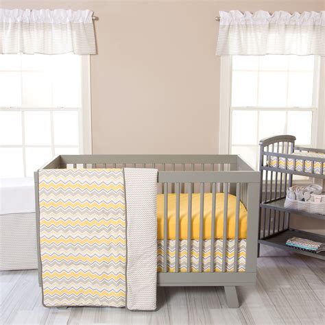 Trend Lab Buttercup Zigzag 3 Piece Crib Bedding Set For Baby Boy Or