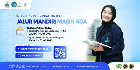 Daftar Jalur Mandiri UIN KHAS Jember 2023 Penerimaan Mahasiswa Baru