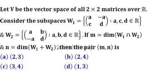 Dimension Of Sum Of Two Subspaces Dim W1 W2 Dim W1 Dim W2 Dim W1w2