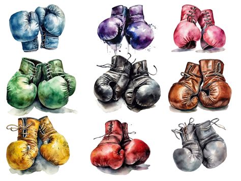 Boxing Gloves Bundle Watercolour Beautiful Png Images Etsy