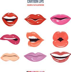 Realistic Female Lips Gloss Mouths With Bright Vector Image