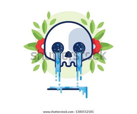 Crying Skull Vector Illustration Stock Vector Royalty Free 1380552581