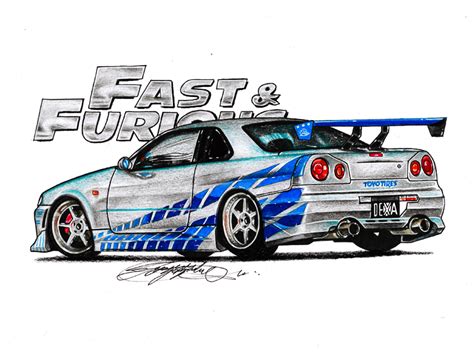 My New Drawing Nissan Skyline R From Fast And Furious Hope You