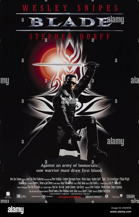 Blade Nosotros Poster Arte Wesley Snipes 1998 ©new Line Cinema