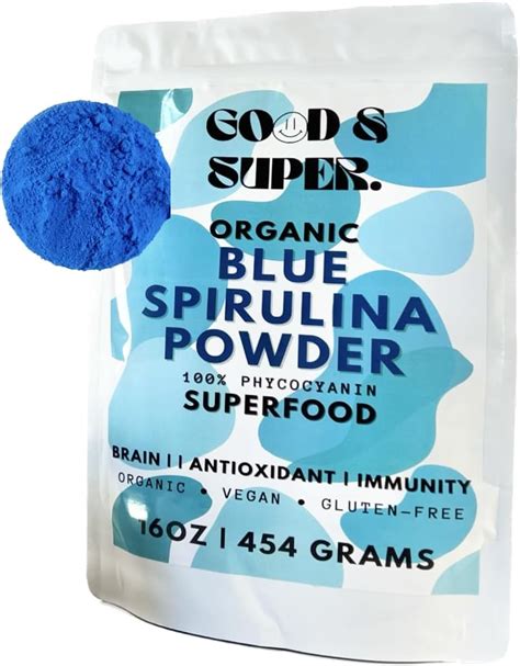 Organic Blue Spirulina Powder Bulk 1 Pound Pack 100 Phycocyanin Pure Superfood