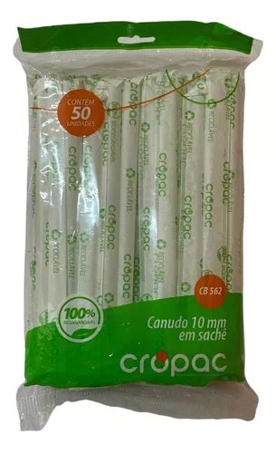 Canudo Sachê Biodegradável 10mm Cb562 Cropac C 50 Un Parcelamento sem