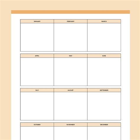 Printable Year At A Glance Calendar – Plan Print Land