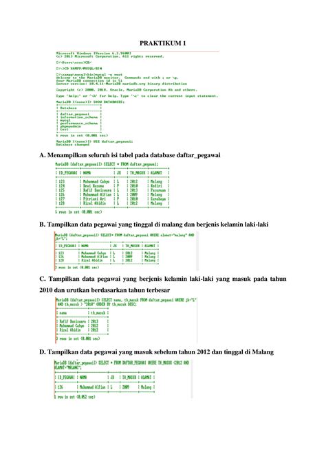 SOLUTION LAPORAN AKHIR PRAKTIKUM BASIS DATA LANJUT Studypool