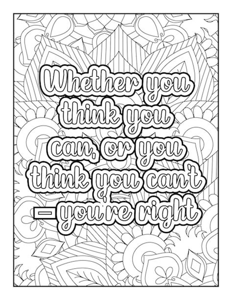 Premium Vector Motivational Quotes Mandala Coloring Page