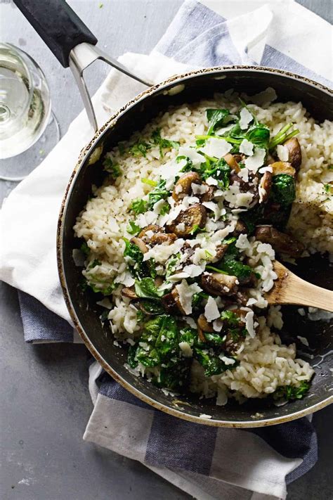 Garlic Butter Mushroom Risotto Recipe Pinch Of Yum