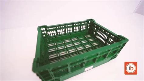 Rectangular Green Fulcrum Plastic Foldable Crates 30 Kg For Shop