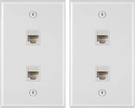 2 Pieces 2 Port Ethernet Wall Plate Cat6 RJ45 India Ubuy