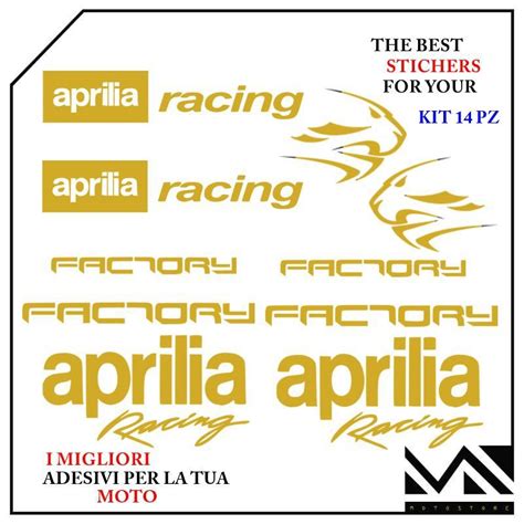 ADESIVI Stickers Decal APRILIA FACTORY 750 900 1200 MOTARD COLORE ORO