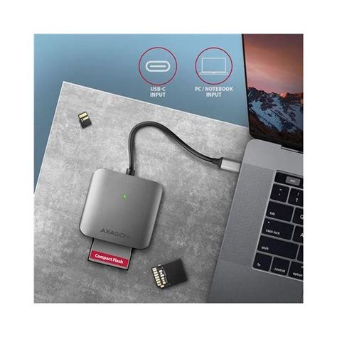 Čitač pametnih kartica AXAGON CRE S3C SUPERSPEED USB C UHS II READER