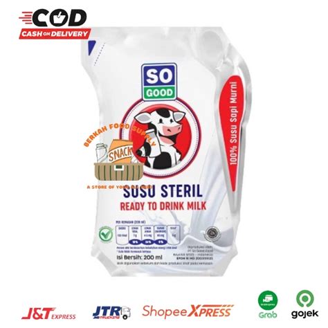 Jual Berkah Real Good Susu Steril Ml So Good Susu Sapi Susu