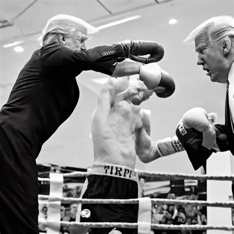 Donald Trump In A Boxing Match With Joe Biden High Stable Diffusion