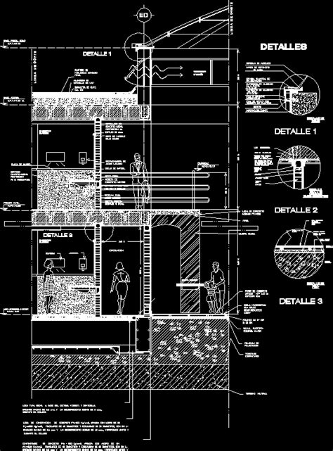 Plano Cortes De Casa Unifamiliar Pisos M X M M