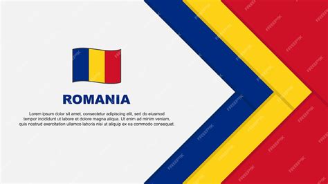 Premium Vector Romania Flag Abstract Background Design Template