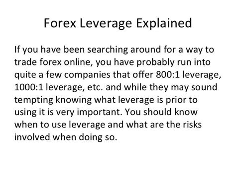 Forex Leverage Explained