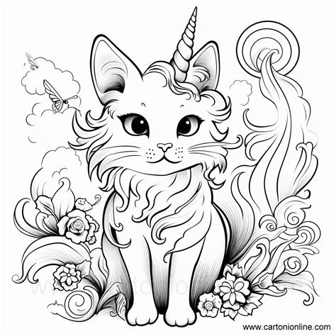 Dibujos De Gatos Unicornio Para Colorear