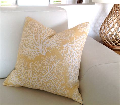 Coastal Cushions Coastal Pillows Beach Decor Yellow Cushions