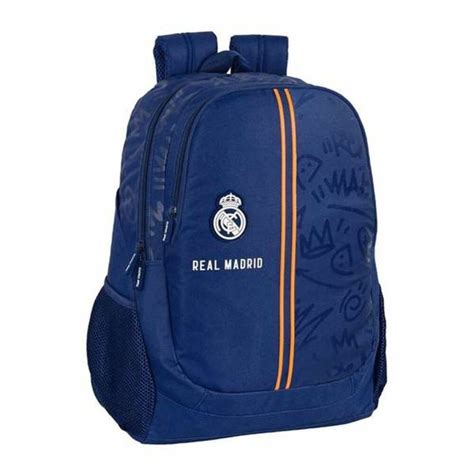 Mochila Escolar Real Madrid Adaptable A Carro Portamochilas 32 X 44 X