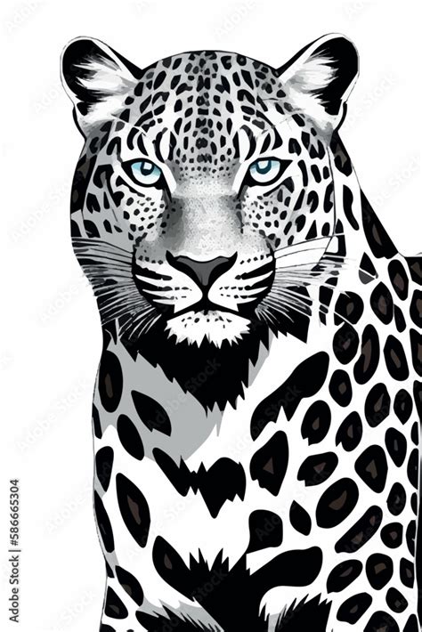 leopard head drawing vector graphics Stock Vector | Adobe Stock