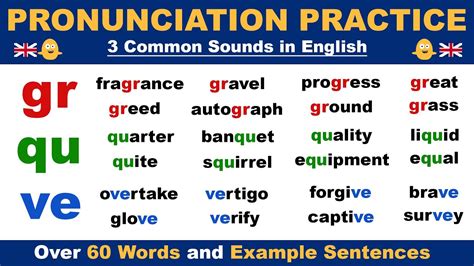 English Pronunciation Practice The Gr Qu And Ve Sounds In English