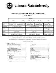 Syllabus CHEM111 Fall 2018 V6 Pdf Chem 111 General Chemistry I 4