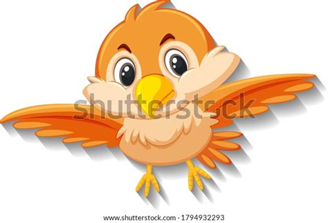 Cute Orange Bird Cartoon Character Illustration Stock Vector Royalty