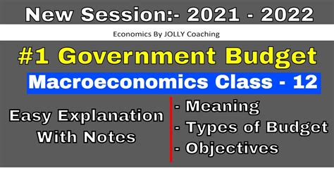 1 Government Budget Meaning And Objectives Of Government Budget