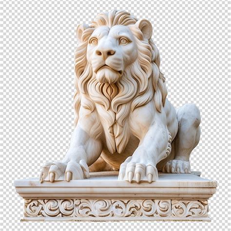 Premium PSD Lion Statue Isolated On Transparent Background