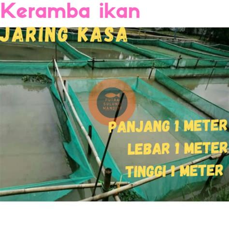 Jual K Keramba Hapa Ikan M X M X M Jaring Kasa Hijau Siap Pakai