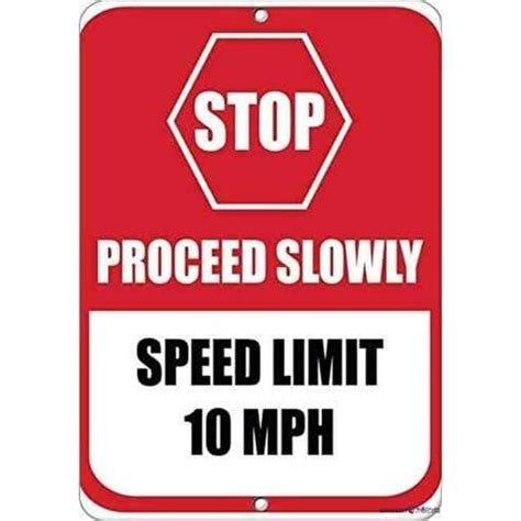 New Warning Signs Metal Tin Sign Slow Down Speed Limit 5 Mph Prevent