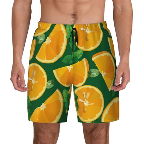 Haiem Orange Mens Swim Trunks With Compression Liner 2 In 1 Swimming