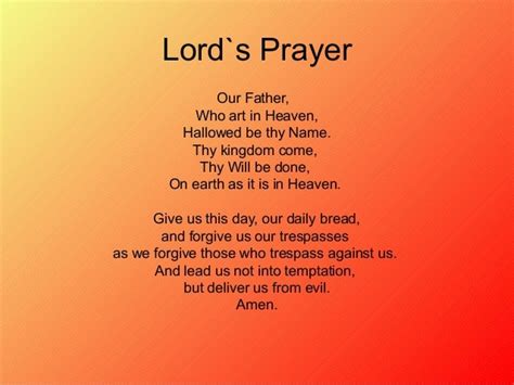 Padre Nuestro En Ingles Prayer