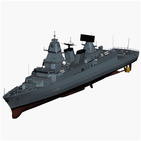 F124 Sachsen class german frigate 3D Model $59 - .max - Free3D