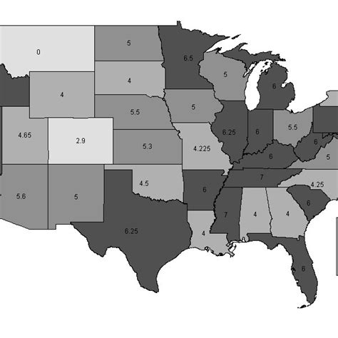 State Sales Tax Rates In 2009 Download Scientific Diagram