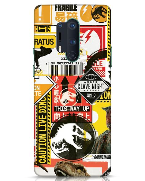 Buy Caution Live Dinosaur Designer Hard Cover For OnePlus 8 Pro