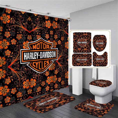 Harley Davidson Motorcycle Bathroom Decor Set NALA90 – gladysclothing