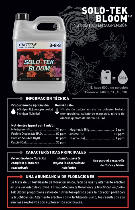 Solo Tek Bloom Grotek Comprar En Flow Hydro Store