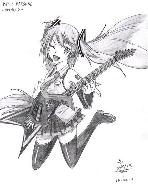 Miku Hatsune Guitar By Hank88 On Deviantart