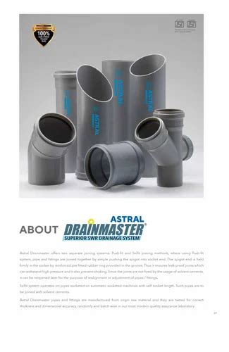 Astral Drain Master SWR Pipe Fittings Type A 6 M At Rs 499 In