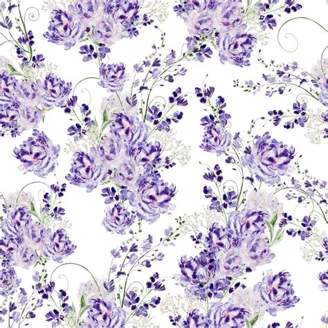 Premium Photo Watercolor Seamless Pattern With Roses And Wildflowers