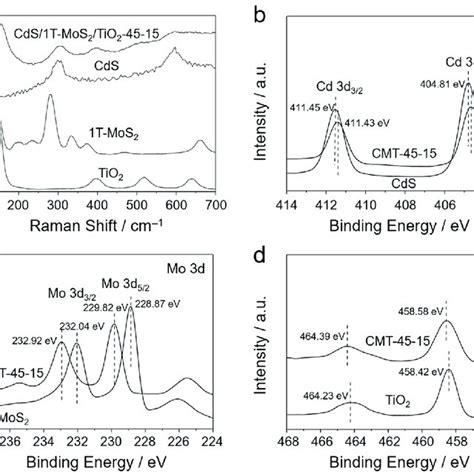 A Raman Spectra Of The Bare Cds Tio And Cds T Mos Tio