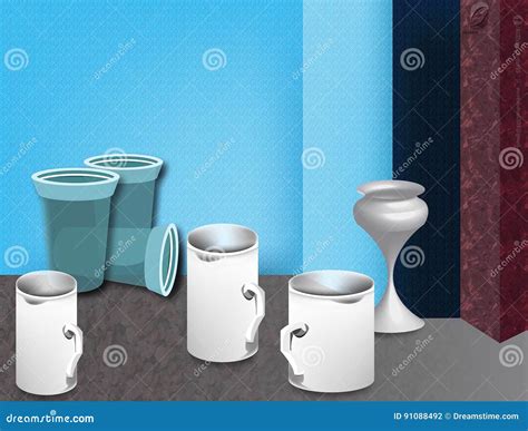 Corner Image Useless And Useful Things Stock Illustration