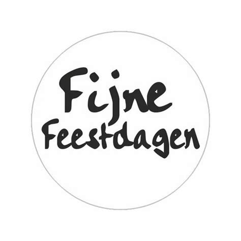 Wensetiket Fijne Feestdagen Wit Rond 40 Mm 500 Stuks